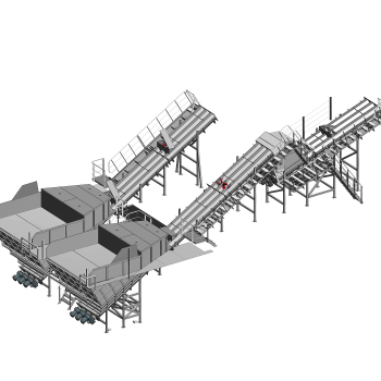 3D Render Truck Receival Bunker