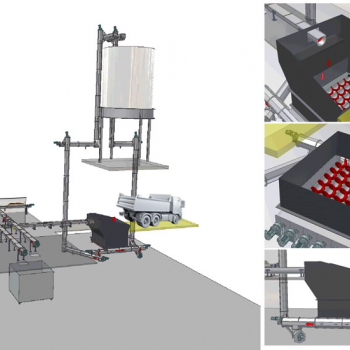 Truck receival and vertical lift conveyors